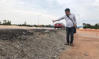 Cao độ giữa đường nối cầu Nhật Lệ II với đại lộ Võ Nguyên Giáp vênh nhau hơn 70 cm