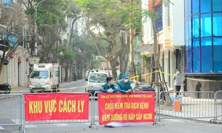 Khu cách ly tại phường Trúc Bạch (Ba Đình, Hà Nội) Ảnh: PV