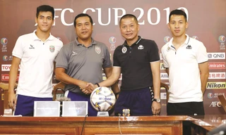 Đại diện 2 CLB Hà Nội và B.Bình Dương đều thể hiện quyết tâm giành chiến thắng trước trận lượt về Ảnh: VSI 