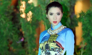 Ngọc Quyên diễn áo dài ủng hộ Philippines bị lũ lụt