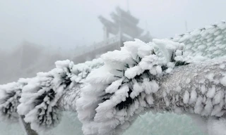 Tuyết rơi, băng giá phủ trắng nóc nhà Đông Dương 