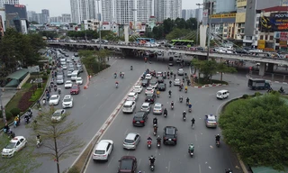 Hình ảnh hiếm thấy của 'điểm đen' giao thông trên trục đường Vành đai 2 Hà Nội