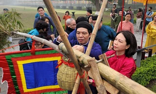 Độc đáo nghi lễ dựng cây nêu ngày Tết tại Hoàng thành Thăng Long - Hà Nội