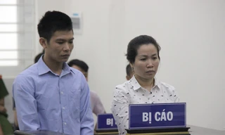 Các bị cáo Tùng và Hằng tại tòa.
