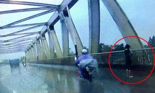 Cô gái trước thời điểm gieo mình từ cầu Hồ xuống sông Đuống tự tử.