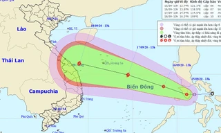 Dự kiến đường đi của Áp thấp nhiệt đới trên biển Đông