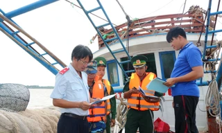 Các lực lượng chức năng kiểm tra, kiểm soát tàu cá liên quan đến chống đánh bắt bất hợp pháp, không khai báo, không theo quy định (IUU)