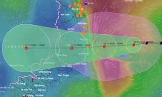 Bão số 12 có xu hướng mạnh thêm khi vào gần bờ các tỉnh Nam Trung Bộ