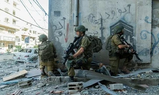 Cảnh tượng tan hoang ở Dải Gaza. (Ảnh: Reuters)