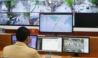 Hệ thống camera tại Đội Chỉ huy và điều khiển đèn tín hiệu (Phòng Cảnh sát giao thông, Công an thành phố Hà Nội) 