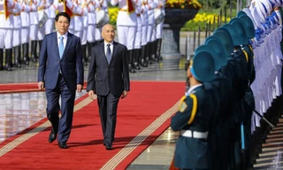 Chủ tịch nước Lương Cường chủ trì lễ đón Quốc vương Campuchia Norodom Sihamoni