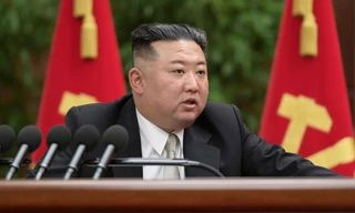 Ông Kim Jong Un phát biểu trước Quốc hội Triều Tiên ngày 15/1. (Ảnh: KCNA)