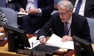 Bên trong phòng họp của Hội đồng Bảo an Liên Hợp Quốc. (Ảnh: Reuters)