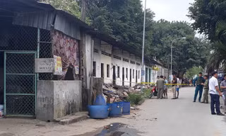 Hiện trường phát hiện một phần thi thể của nạn nhân.