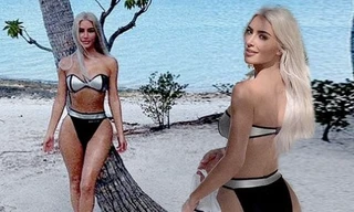 Kim Kardashian quấn quýt Pete Davidson ở biển sau khi tình trẻ 'vượt qua nội dung kiểm tra bạn trai'