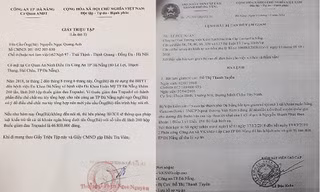Giấy triệu tập của An ninh điều tra và lệnh bắt giam giả mạo được các đối tượng gửi đến người dân để lừa đảo. 