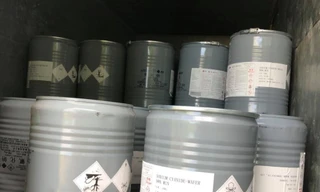 4,7 tấn xyanua cực độc vận chuyển bằng giấy tờ photo đang được Công an Quảng Nam tạm giữ để làm rõ nguồn gốc. 