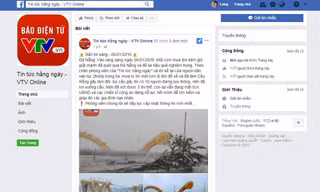 Trang Facebook giả mạo VTV mạng đăng tải thông tin hình ảnh thất thiết về Đà Nẵng. Ảnh chụp màn hình