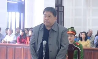 Đào Tấn Cường tại phiên tòa sơ thẩm. Ảnh: Nguyễn Thành