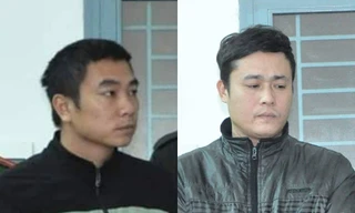 Hai đối tượng Đinh Văn Hiền và Đinh Công Quân vừa bị khởi tố, bắt giam. Ảnh: CA