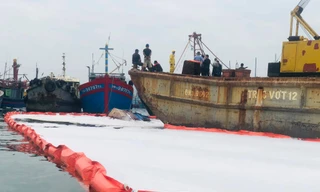 Khẩn trương xử lý sự cố tràn dầu trên âu thuyền, cảng cá Thọ Quang