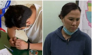 Nguyễn Thanh Tùng và Lương Thị Diễm Trang tại cơ quan Công an. Ảnh: C.A