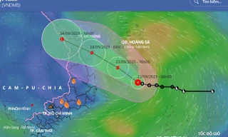 Áp thấp nhiệt đới có khả năng mạnh lên thành bão, gây gió mạnh trên đất liền từ tối nay. 