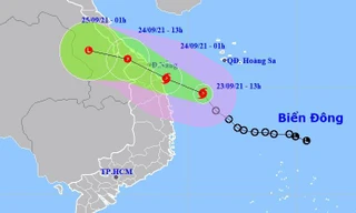 Dự báo đường đi của bão số 6.