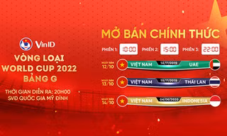 10 giờ hôm nay, bán vé online 3 trận thư hùng Việt Nam - UAE