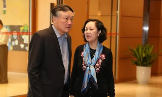 Bà Trương Thị Mai và ông Nguyễn Hòa Bình là 2 trong số 4 Uỷ viên Bộ Chính trị tham gia Ban Bí thư. Ảnh Như Ý