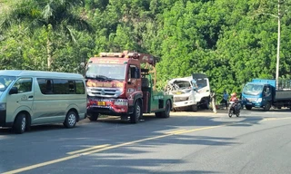 Một vụ tai nạn giao thông trên đèo Lò Xo, thuộc Quốc lộ 14, đoạn qua địa phận tỉnh Quảng Nam (ảnh chụp ngày 28/1)