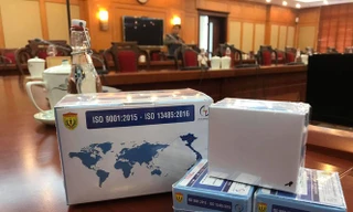 Bộ Kit do Hoc viện Quân y và Công ty Việt Á sản xuất. Ảnh: Nguyễn Hoài 