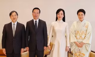 Chủ tịch nước Võ Văn Thưởng và Phu nhân hội kiến Nhà vua Nhật Bản Naruhito và Hoàng hậu ngày 28/11. (Ảnh: TTXVN)