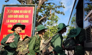 Chiến sỹ nhí Biên phòng Lạng Sơn .Ảnh: Duy Chiến 