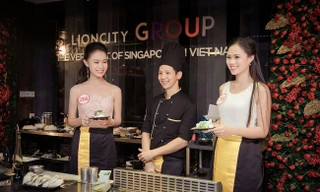 Hình ảnh thí sinh Hoa hậu Việt Nam trổ tài nấu đồ ăn 