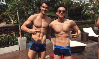 Nguyễn Phúc Cường (phải) sở hữu hình thể ấn tượng.