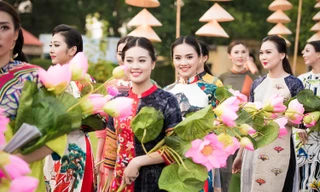 Dàn người đẹp HHVN 2016 diễu hành trên phố với áo dài