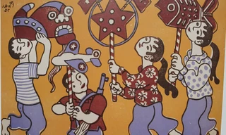 Tác phẩm Trung thu đã đến của danh họa Bùi Xuân Phái vẽ năm 1982