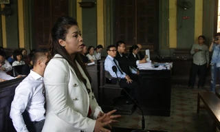 Bà Lê Hoàng Diệp Thảo tại tòa hôm 21/2 Ảnh: Tân Châu 