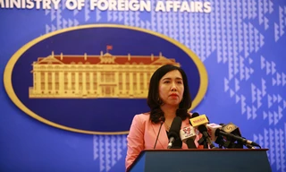 Người phát ngôn Bộ Ngoại giao Lê Thị Thu Hằng tại cuộc họp báo thường kỳ ngày 8/11 Ảnh: P.V 