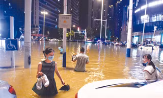 Ngập lụt ở tỉnh An Huy ngày 27/6. Ảnh: China Daily 