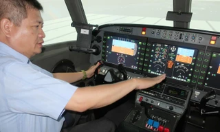 Buồng lái máy bay mô phỏng tại trung tâm huấn luyện phi công ở TPHCM.