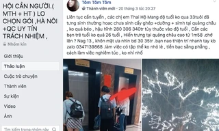 Cò mồi hoạt động rầm rộ trên mạng xã hội tìm con mồi sang Trung Quốc mang thai hộ