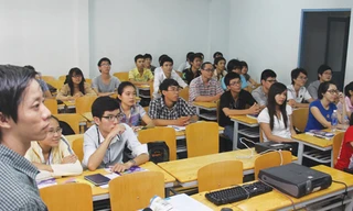 Giờ học tiếng Anh của sinh viên tại một trường ĐH ở TP.HCM