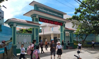 Trường Tiểu học Phước Long 1 đã bớt xén suất ăn của hàng trăm học sinh bán trú. Ảnh: Lữ Hồ