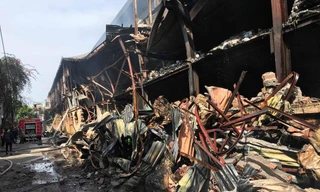 Thời điểm xảy ra vụ cháy, mô hình tính toán dự báo phạm vi phát tán khói thải từ đám cháy lên tới 1,5km theo hướng gió 