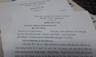 Đơn tố cáo của người lao động gửi đến báo Tiền Phong