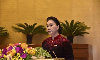 Chủ tịch Quốc hội Nguyễn Thị Kim Ngân phát biểu bế mạc kỳ họp thứ 6, Quốc hội khóa XIV. Ảnh: Như Ý