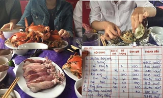 Một bữa ăn ở Quảng Ninh bị du khách tố "chặt chém" quá mức. Ảnh: trùng khánh