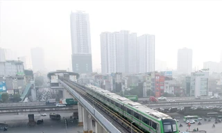 Các đoàn tàu tuyến đường sắt Cát Linh - Hà Đông chạy thử để nghiệm thu từ ngày 12/12. Ảnh: Như Ý
